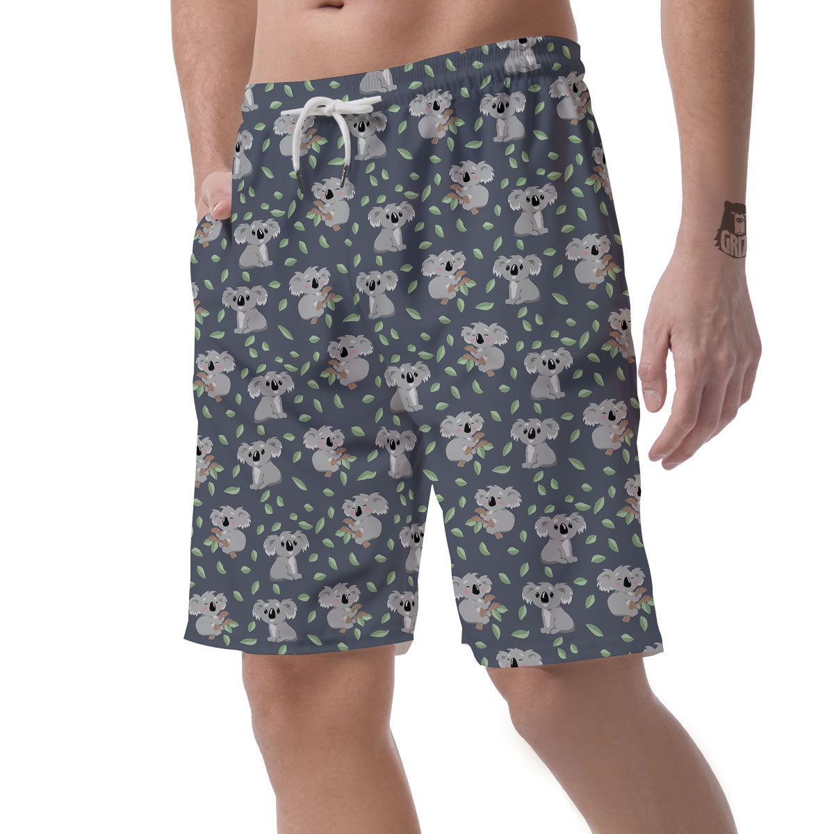 Koala Grey Print Pattern Men's Shorts-grizzshop