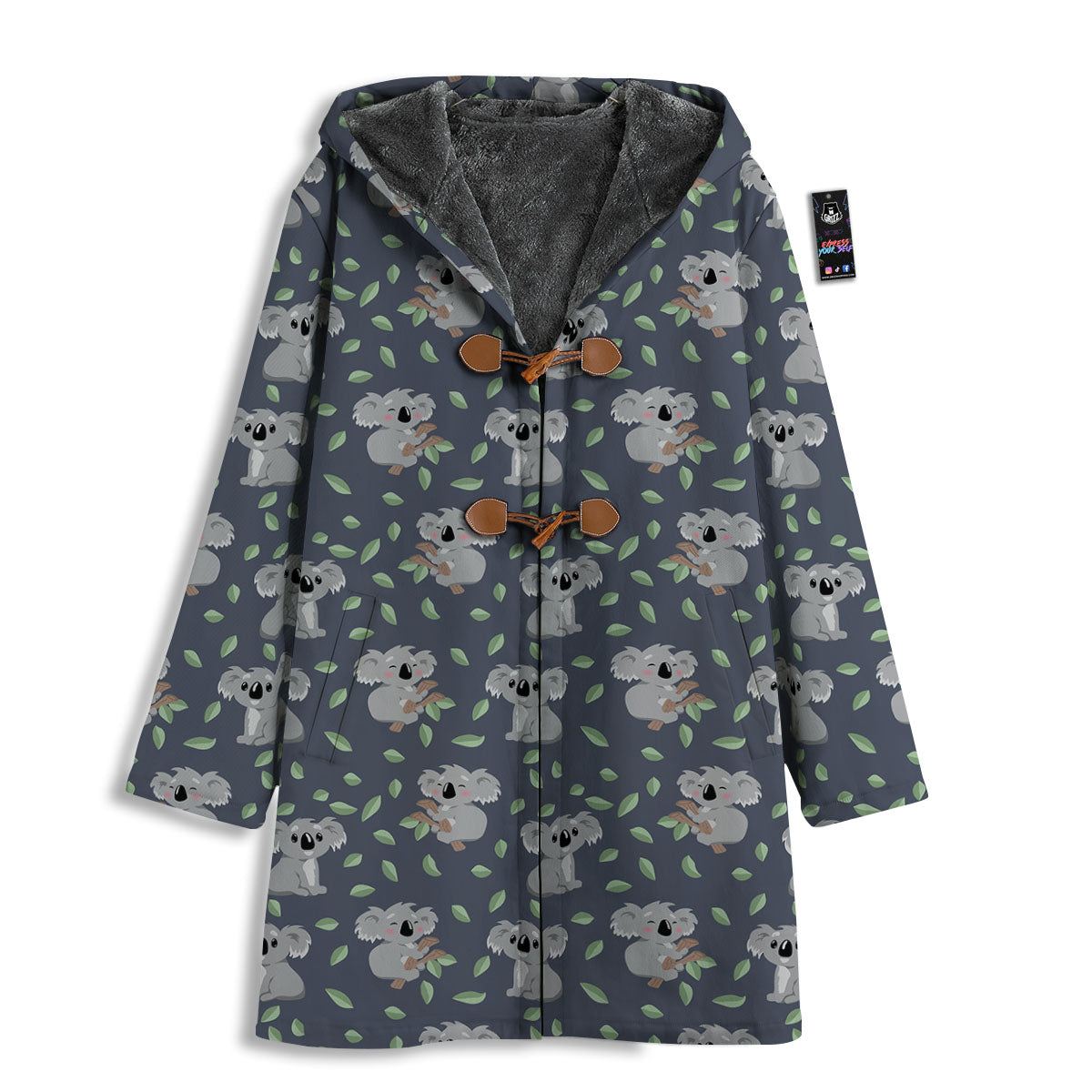 Koala Grey Print Pattern Men's Windbreaker Jacket-grizzshop