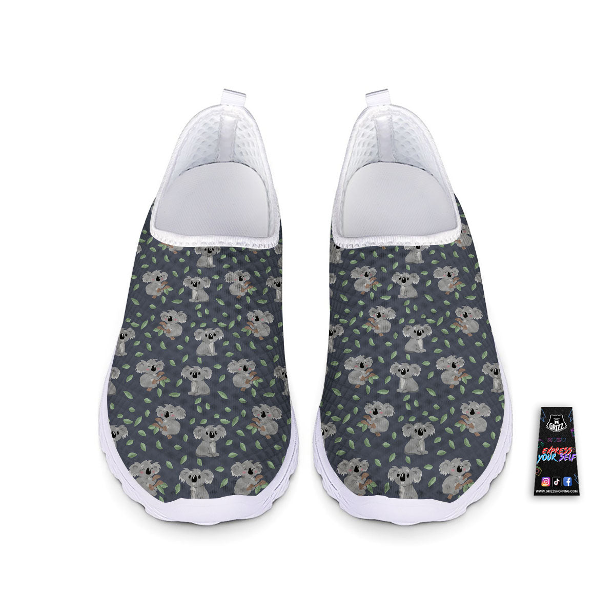 Koala Grey Print Pattern Nurse Shoes-grizzshop