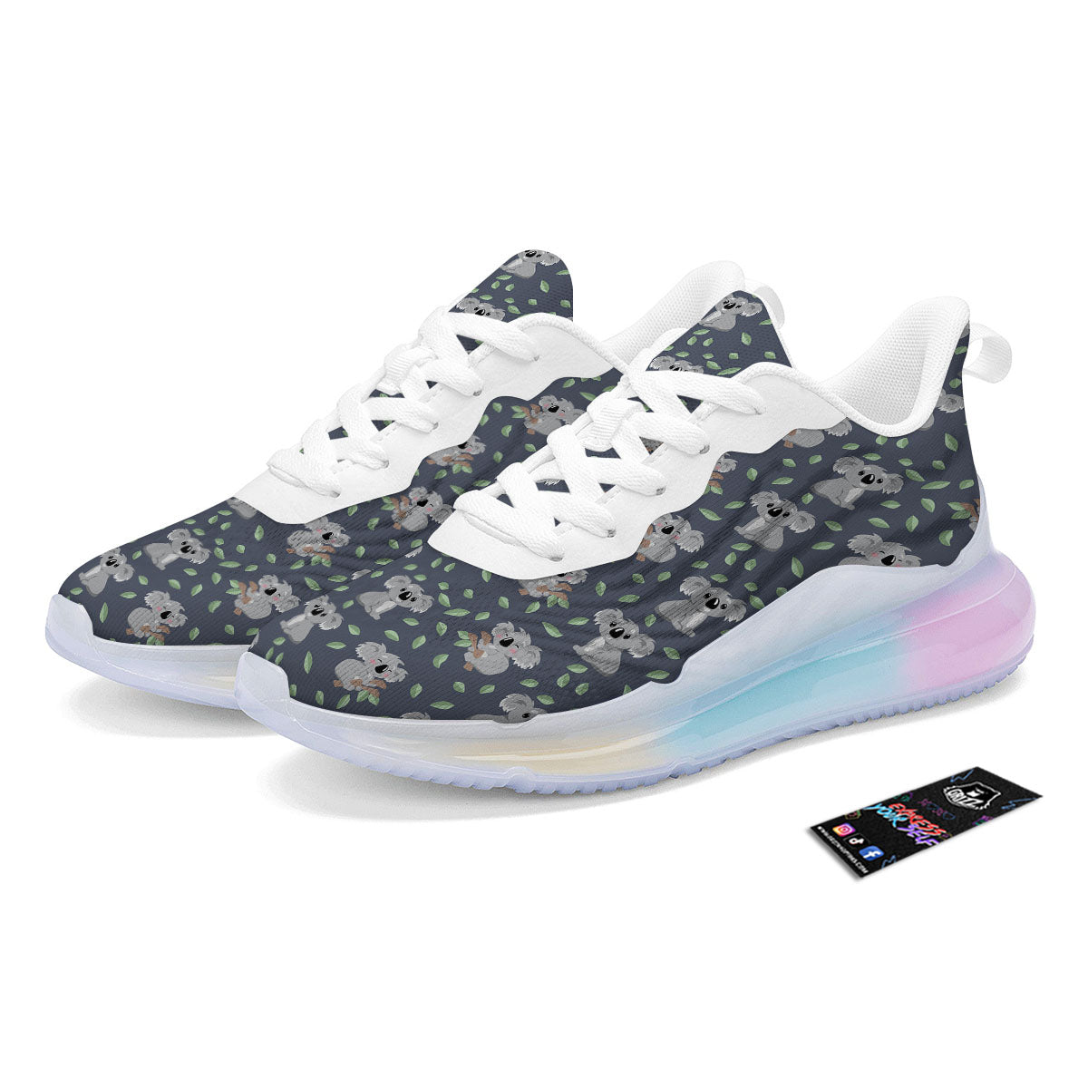 Koala Grey Print Pattern Running Sneakers-grizzshop