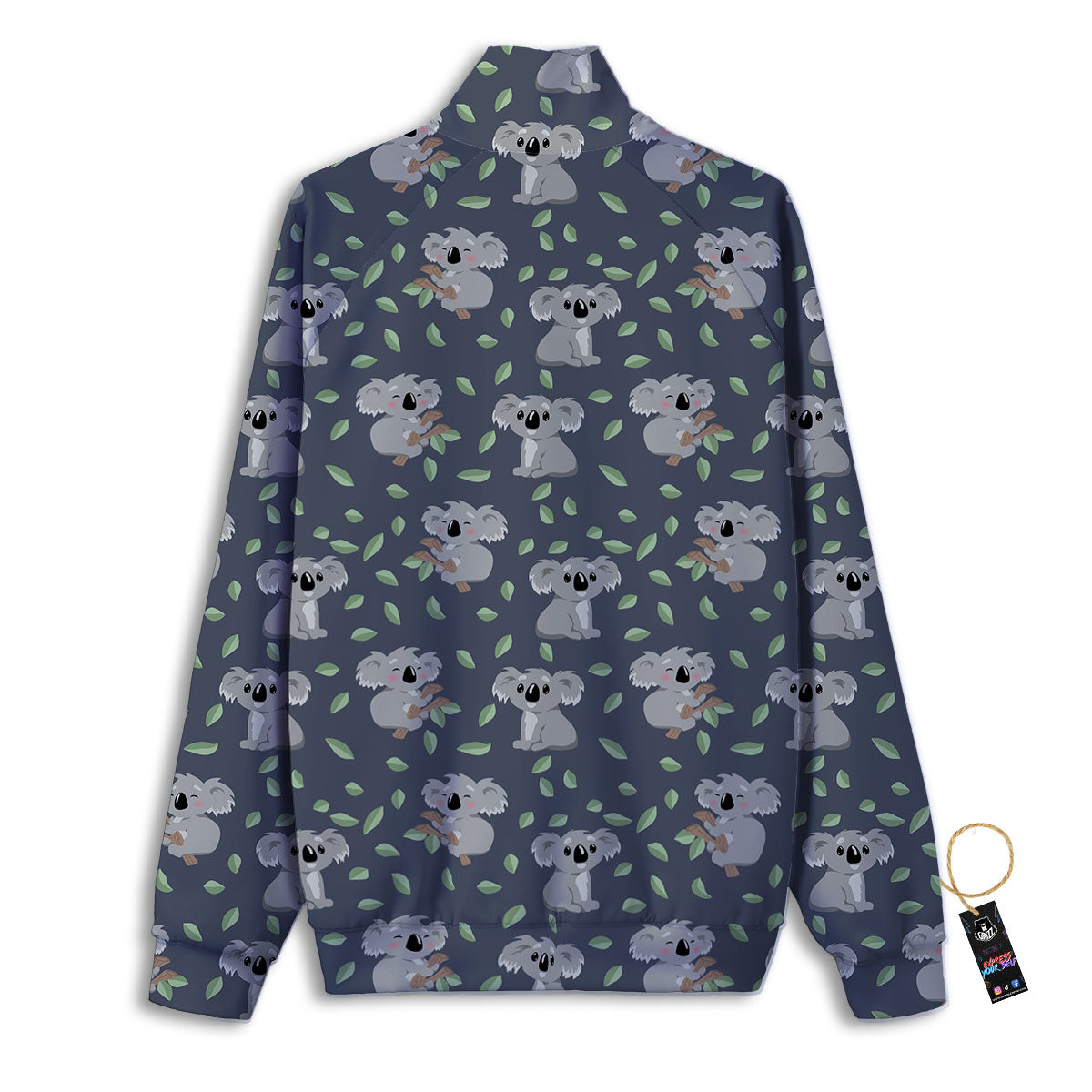 Koala Grey Print Pattern Track Jacket-grizzshop