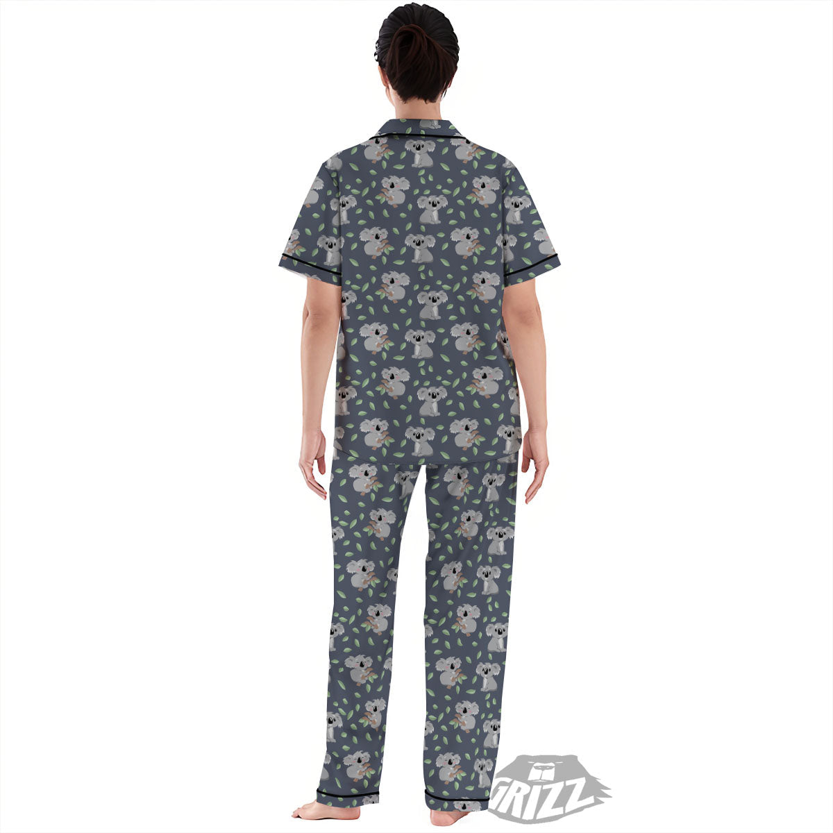 Koala Grey Print Pattern Women's Pajamas Set-grizzshop