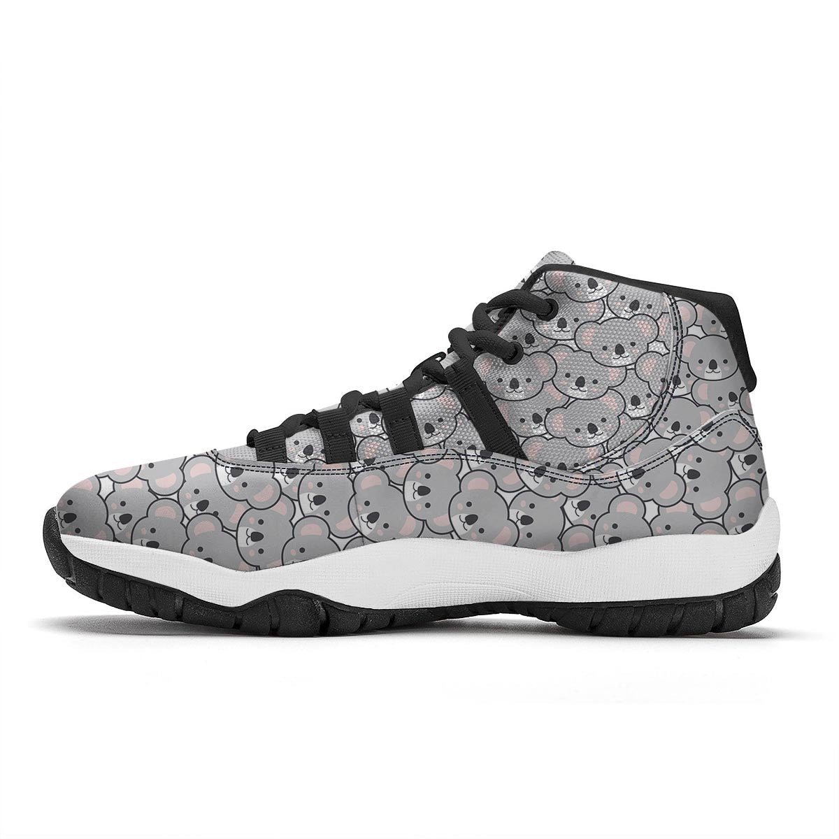 Koala Pattern Print Black Bball Shoes-grizzshop