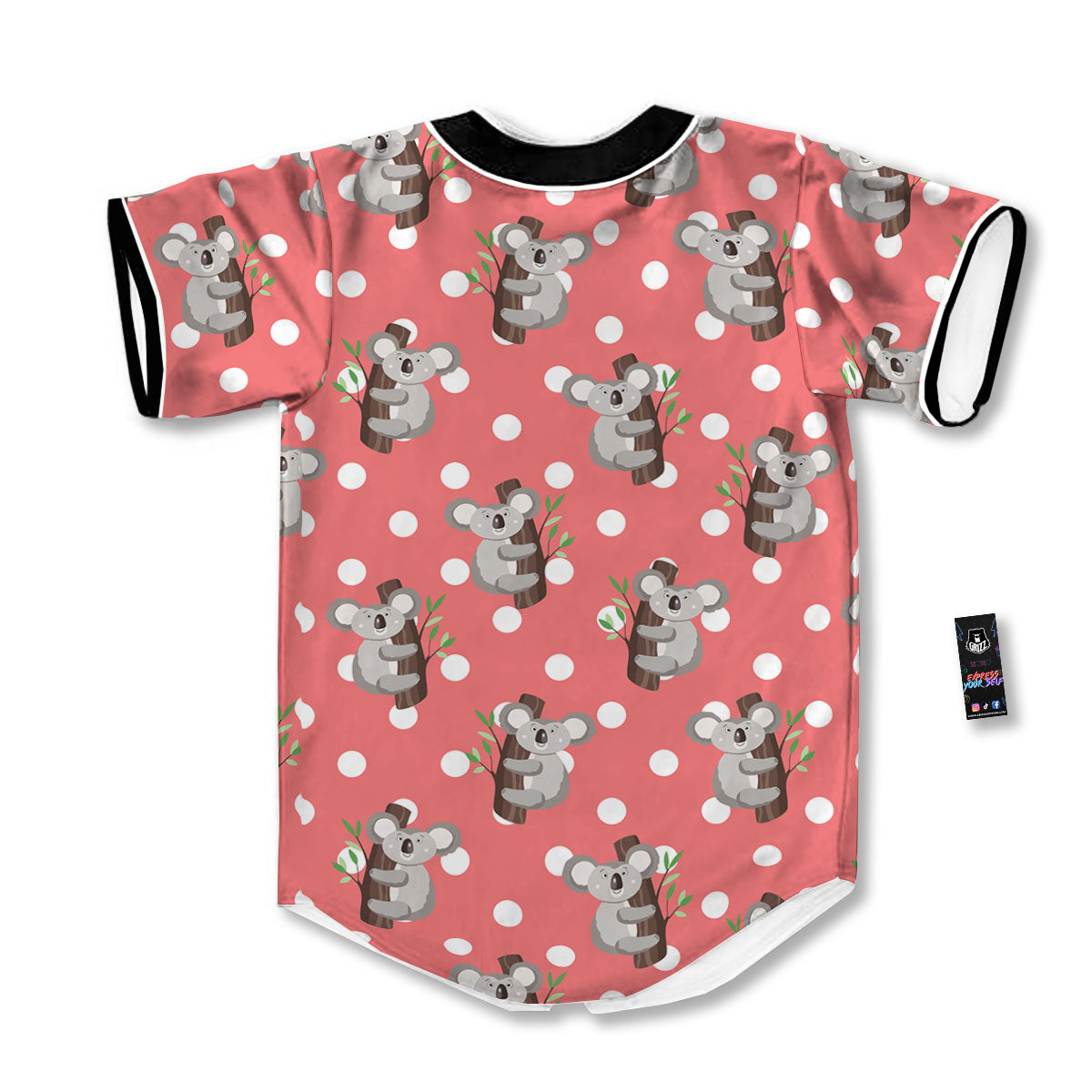 Koala Polka Dot Print Pattern Baseball Jersey-grizzshop
