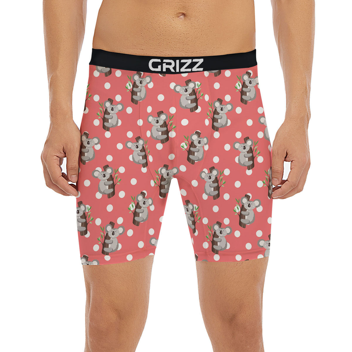Koala Polka Dot Print Pattern Boxer Briefs-grizzshop