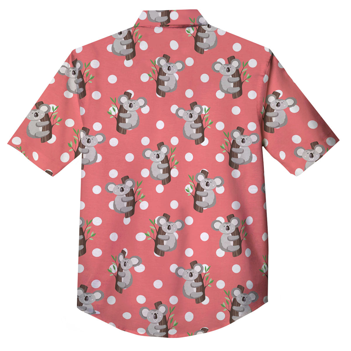 Koala Polka Dot Print Pattern Button Up Shirt-grizzshop