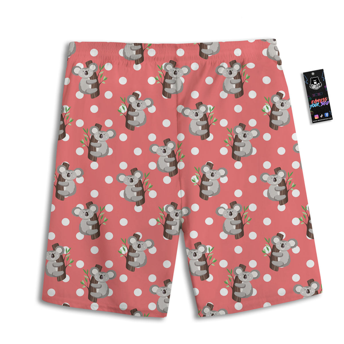 Koala Polka Dot Print Pattern Men's Athletic Shorts