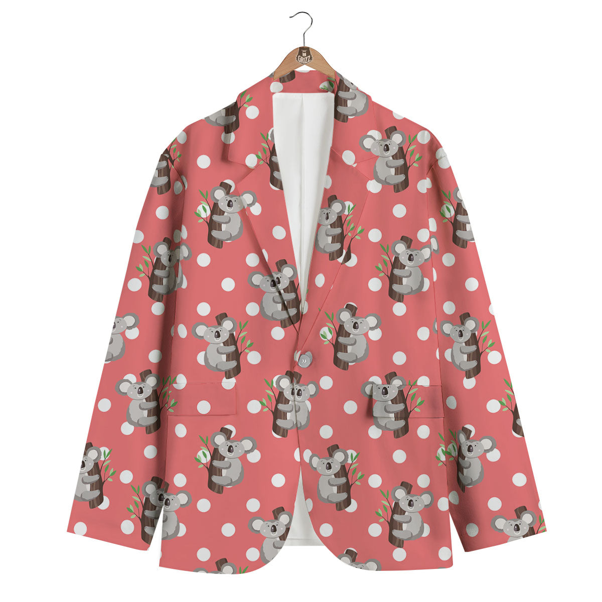 Koala Polka Dot Print Pattern Men's Blazer-grizzshop