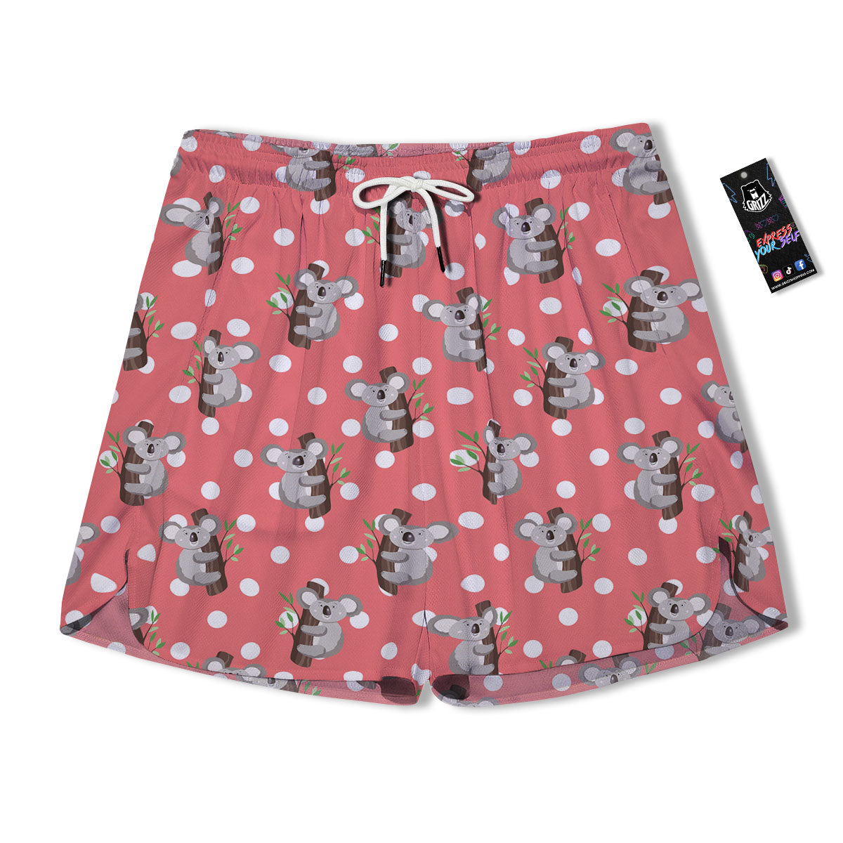 Koala Polka Dot Print Pattern Men's Running Shorts-grizzshop