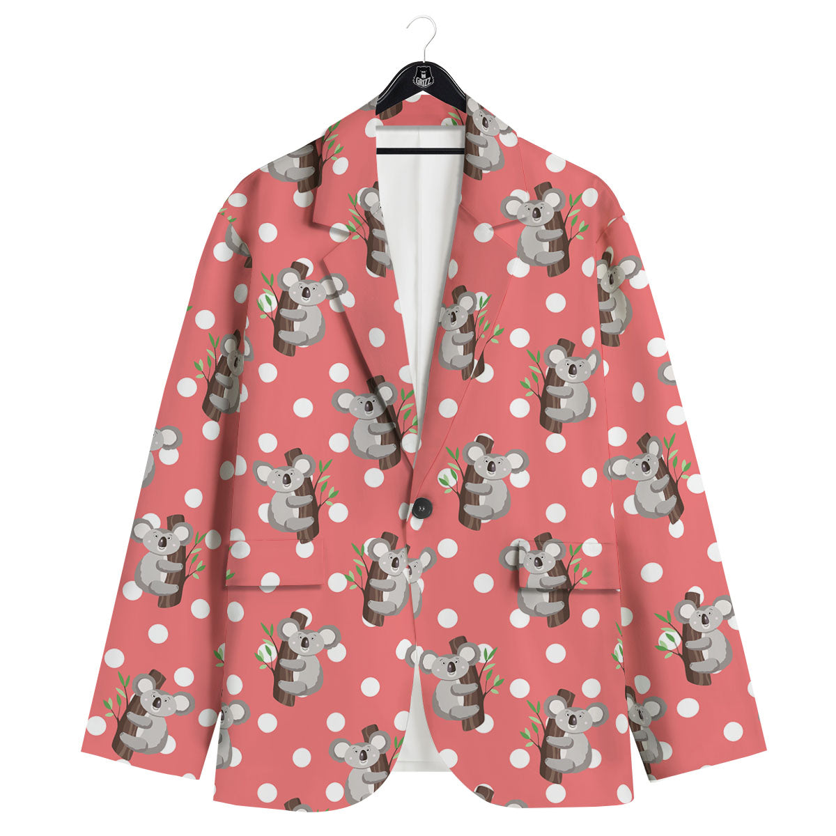Koala Polka Dot Print Pattern Men's Sport Coat-grizzshop