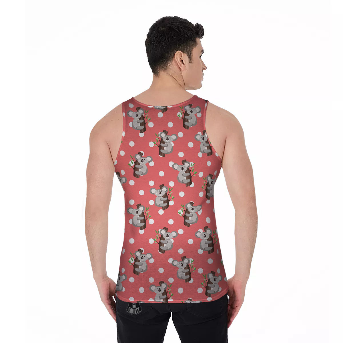 Koala Polka Dot Print Pattern Men's Tank Top-grizzshop