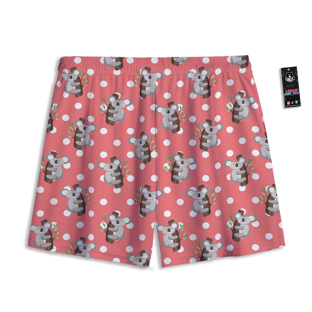 Koala Polka Dot Print Pattern Mesh Shorts