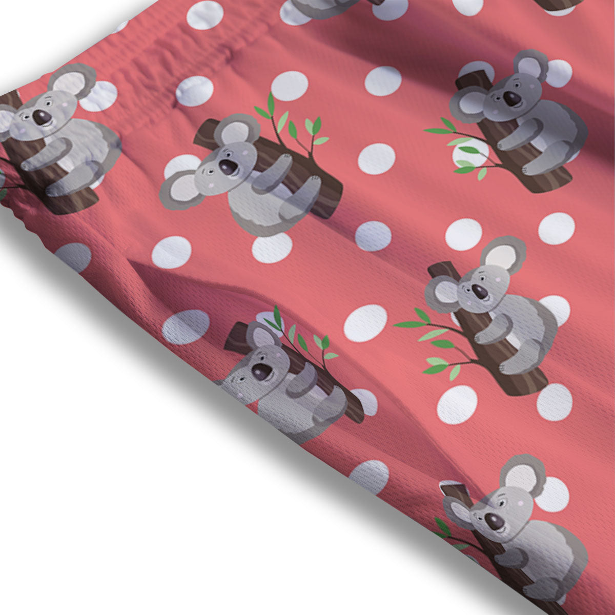 Koala Polka Dot Print Pattern Mesh Shorts