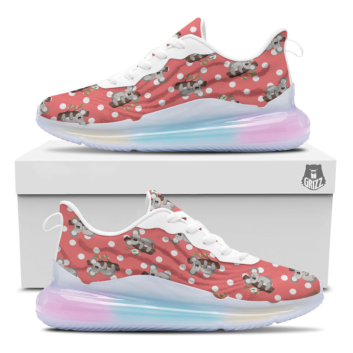 Koala Polka Dot Print Pattern Running Sneakers-grizzshop