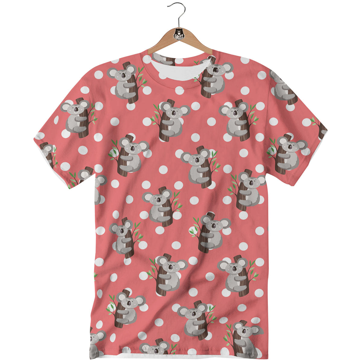 Koala Polka Dot Print Pattern T-Shirt-grizzshop