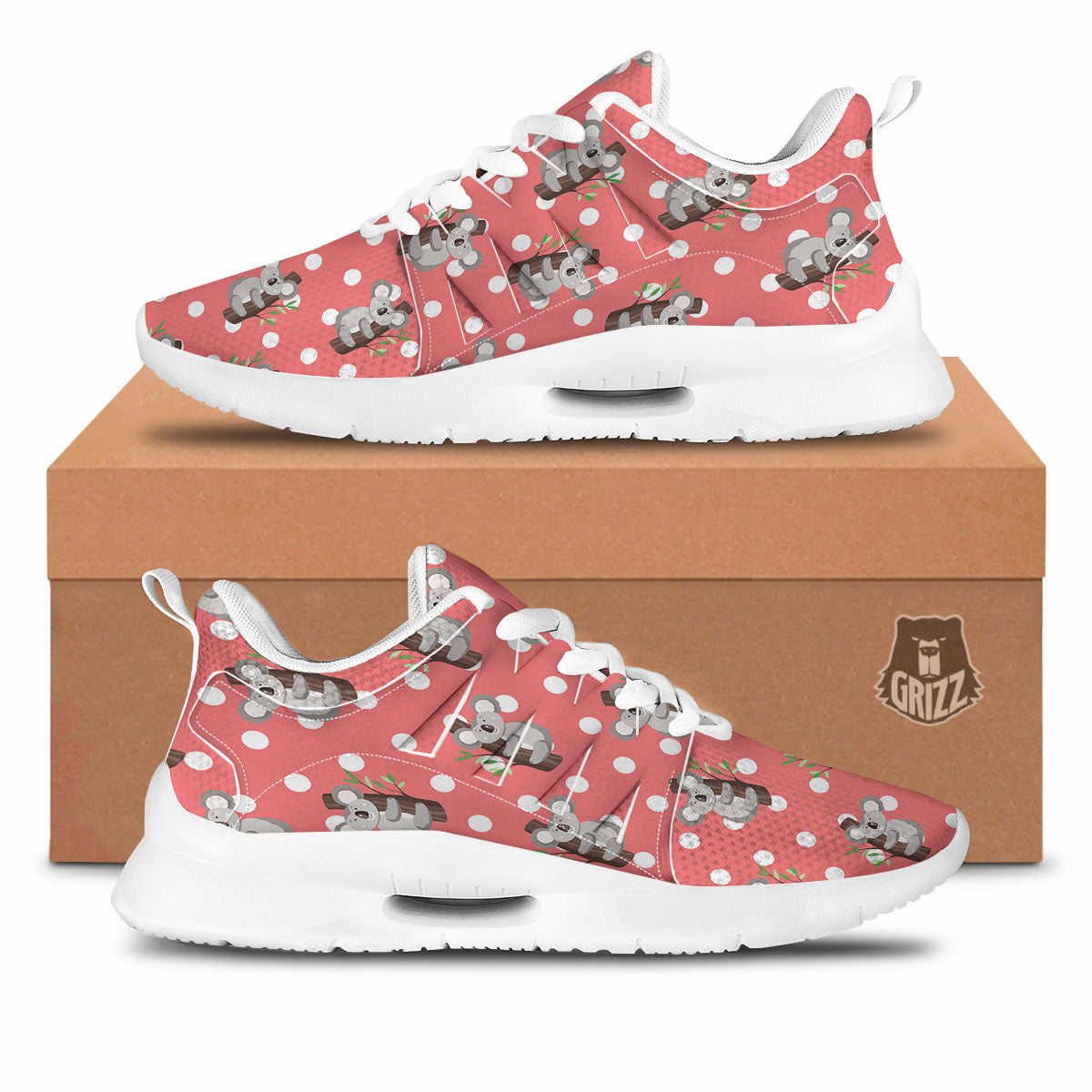 Koala Polka Dot Print Pattern Tennis Shoes-grizzshop