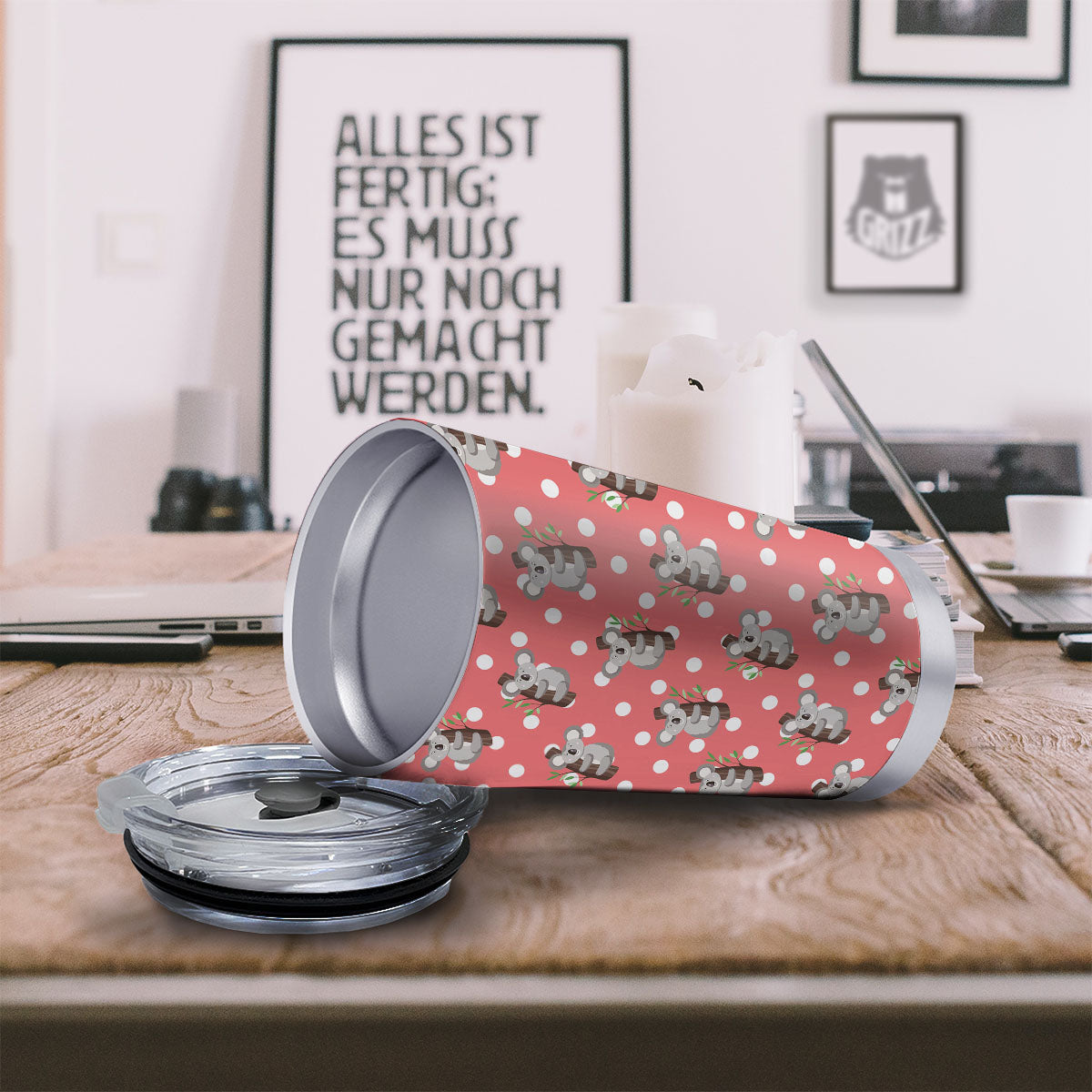 Koala Polka Dot Print Pattern Tumbler-grizzshop