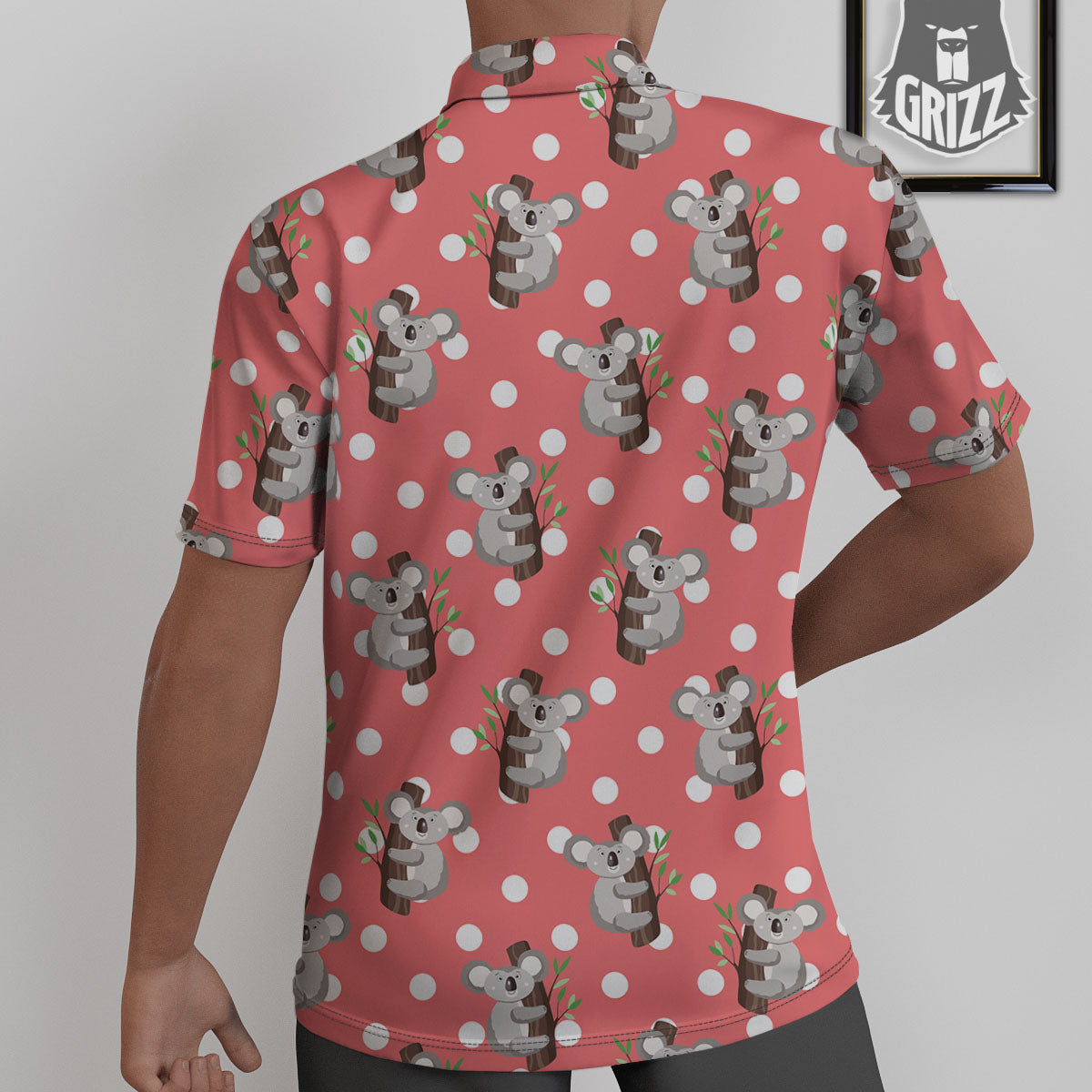 Koala Polka Dot Print Pattern Untucked Shirts-grizzshop