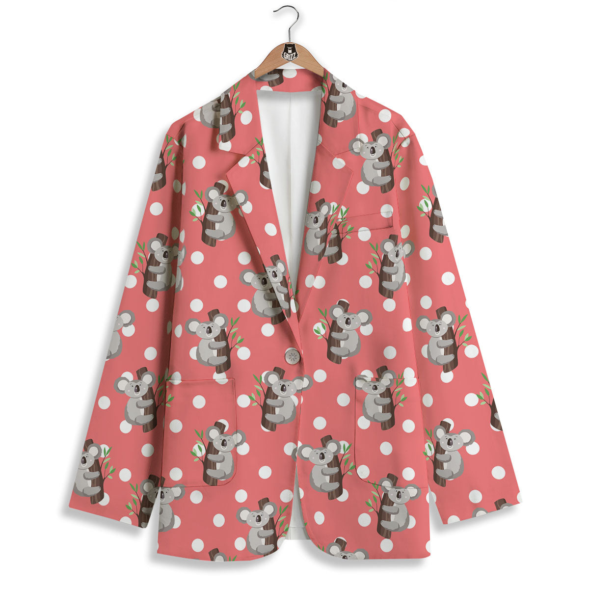Koala Polka Dot Print Pattern Women's Blazer-grizzshop