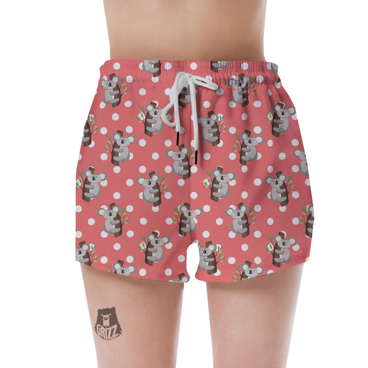 Koala Polka Dot Print Pattern Women's Shorts-grizzshop