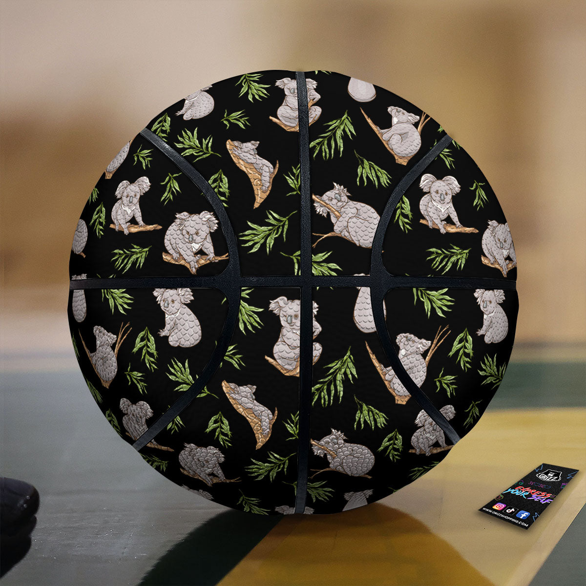 Koala Bear Black Print Pattern Basketball