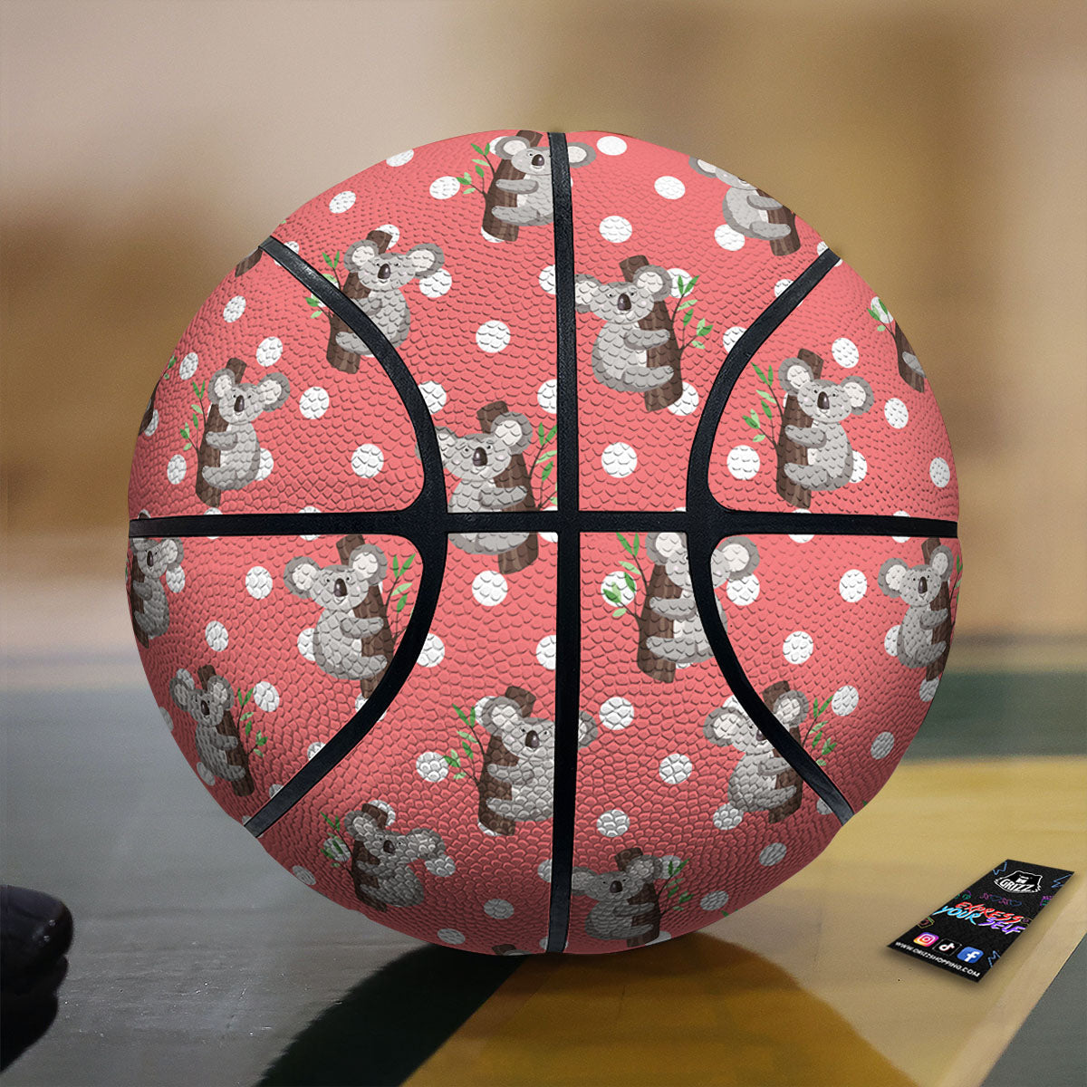 Leaf Flower Teal Hawaiian Print Pattern Basketball
