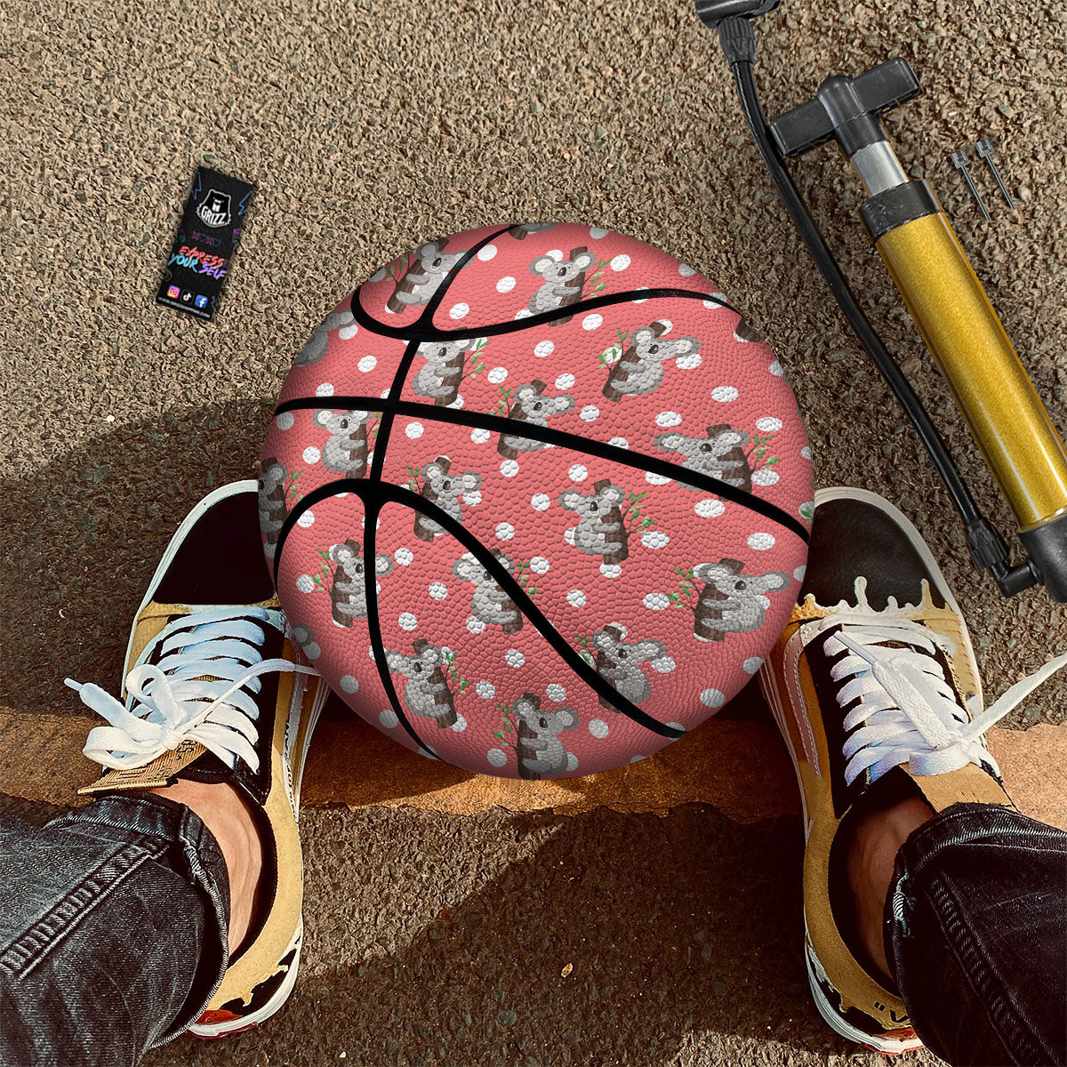 Leaf Flower Teal Hawaiian Print Pattern Basketball