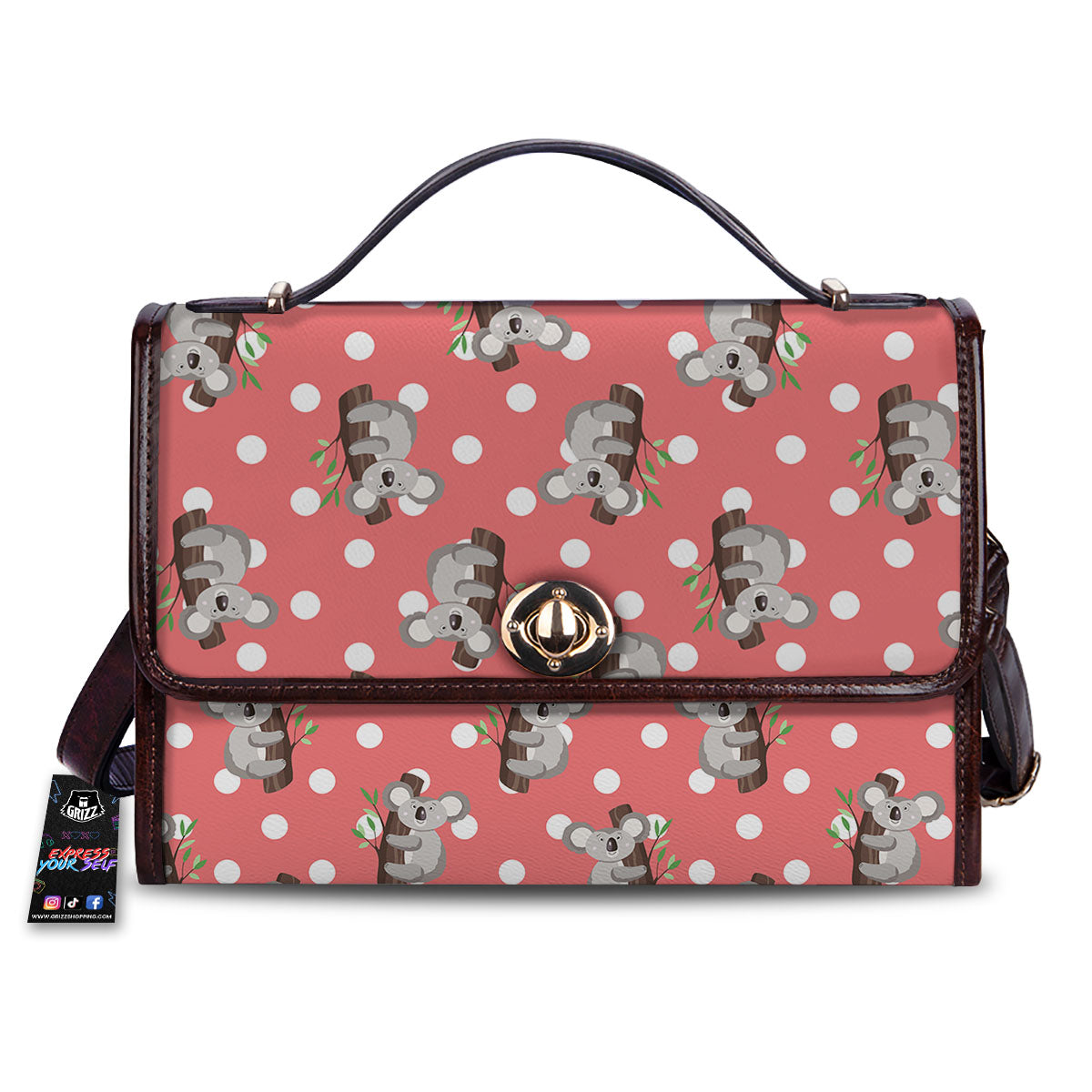 Koala Polka Dot Print Pattern Women's Satchel Bag