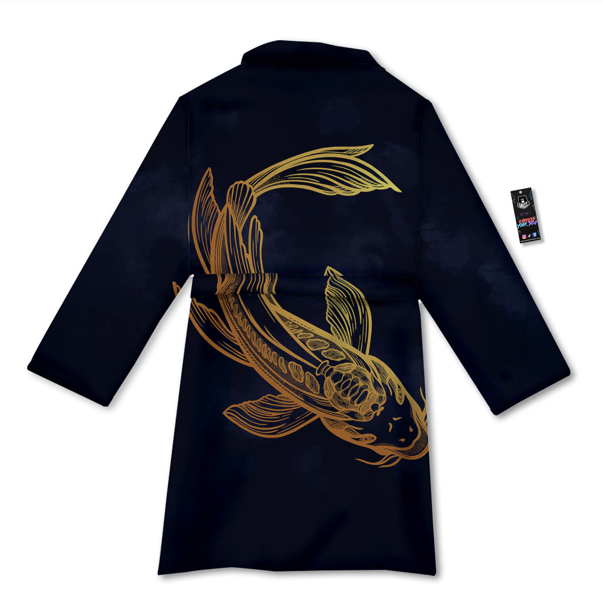 Koi Carp Golden Spiritual Print Bathrobe-grizzshop
