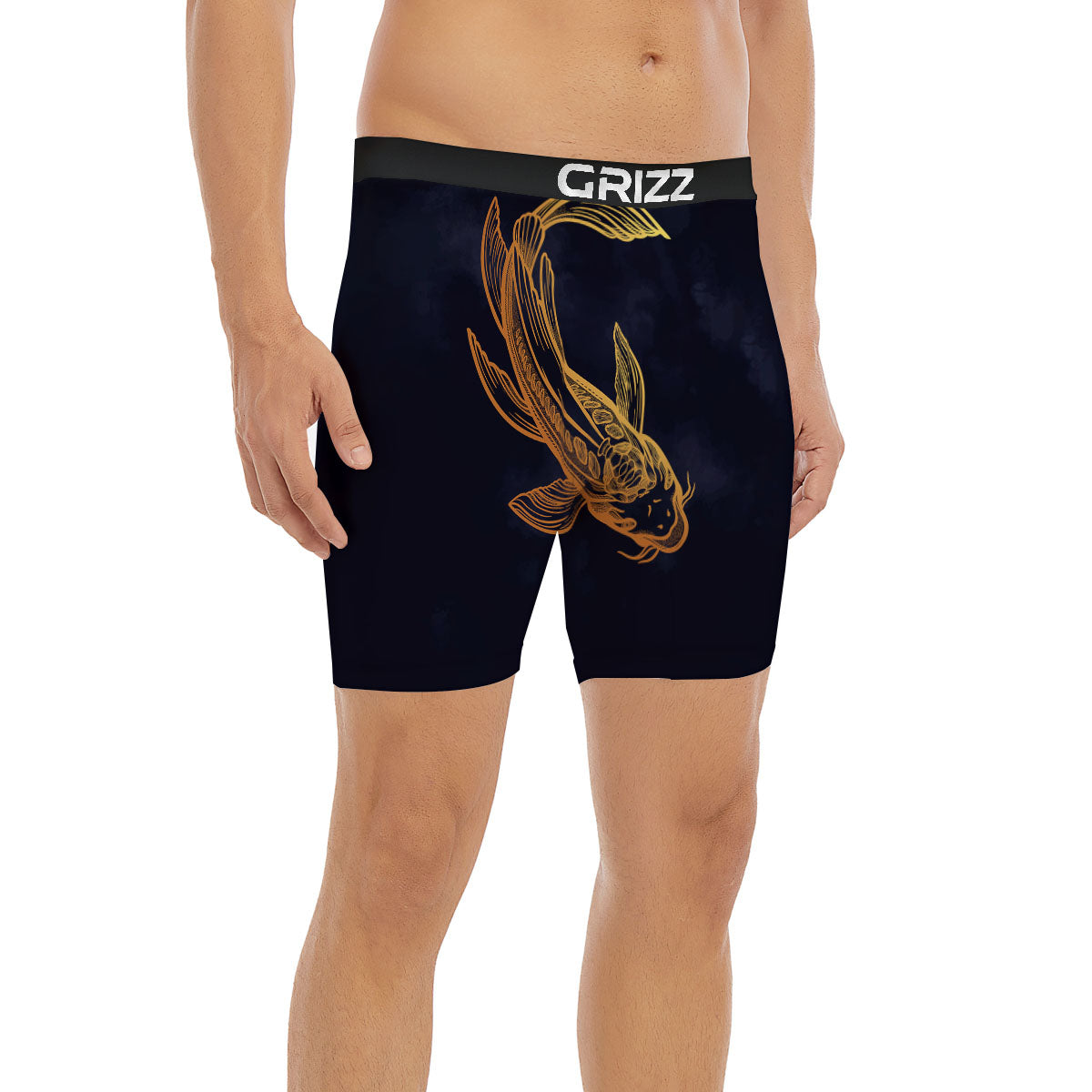 Koi Carp Golden Spiritual Print Boxer Briefs-grizzshop