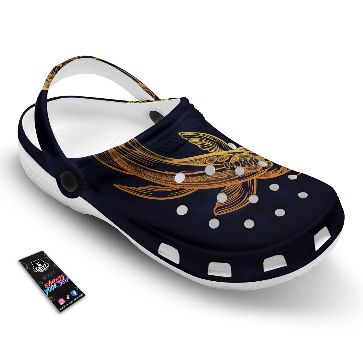 Koi Carp Golden Spiritual Print Clog-grizzshop