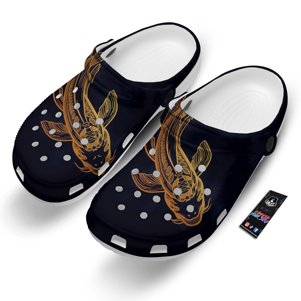 Koi Carp Golden Spiritual Print Clog-grizzshop