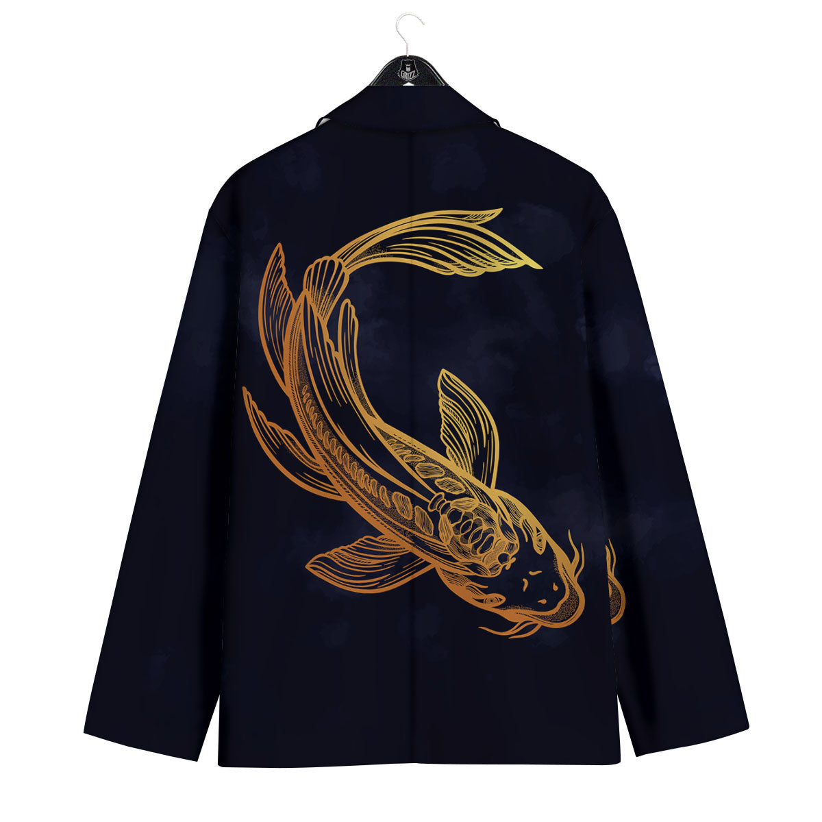 Koi Carp Golden Spiritual Print Men's Sport Coat-grizzshop