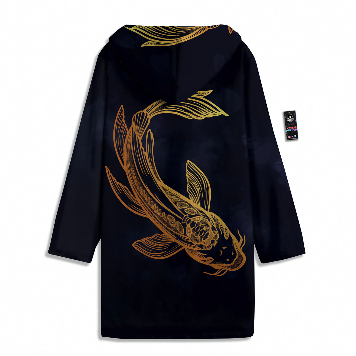 Koi Carp Golden Spiritual Print Men's Windbreaker Jacket-grizzshop