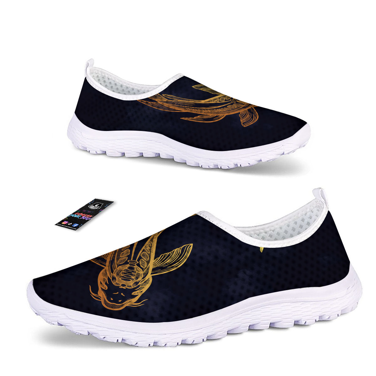 Koi Carp Golden Spiritual Print Nurse Shoes-grizzshop