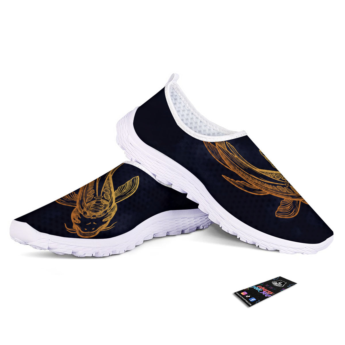 Koi Carp Golden Spiritual Print Nurse Shoes-grizzshop