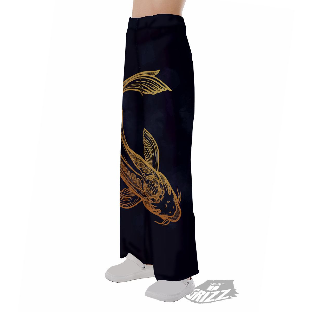 Koi Carp Golden Spiritual Print Pajama Pants-grizzshop