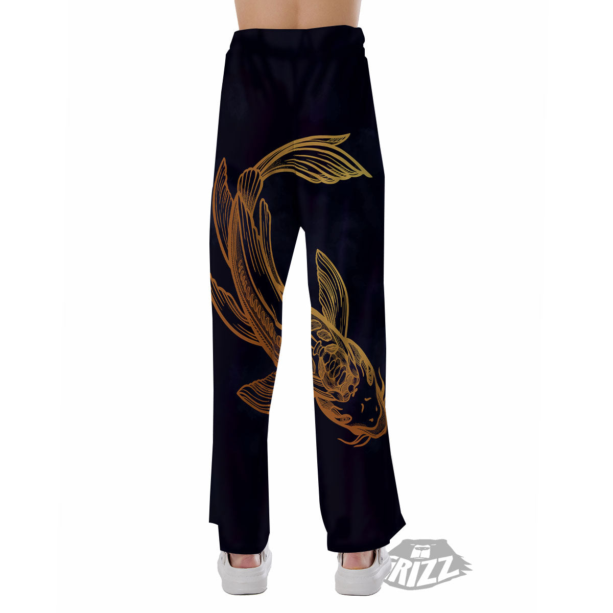 Koi Carp Golden Spiritual Print Pajama Pants-grizzshop