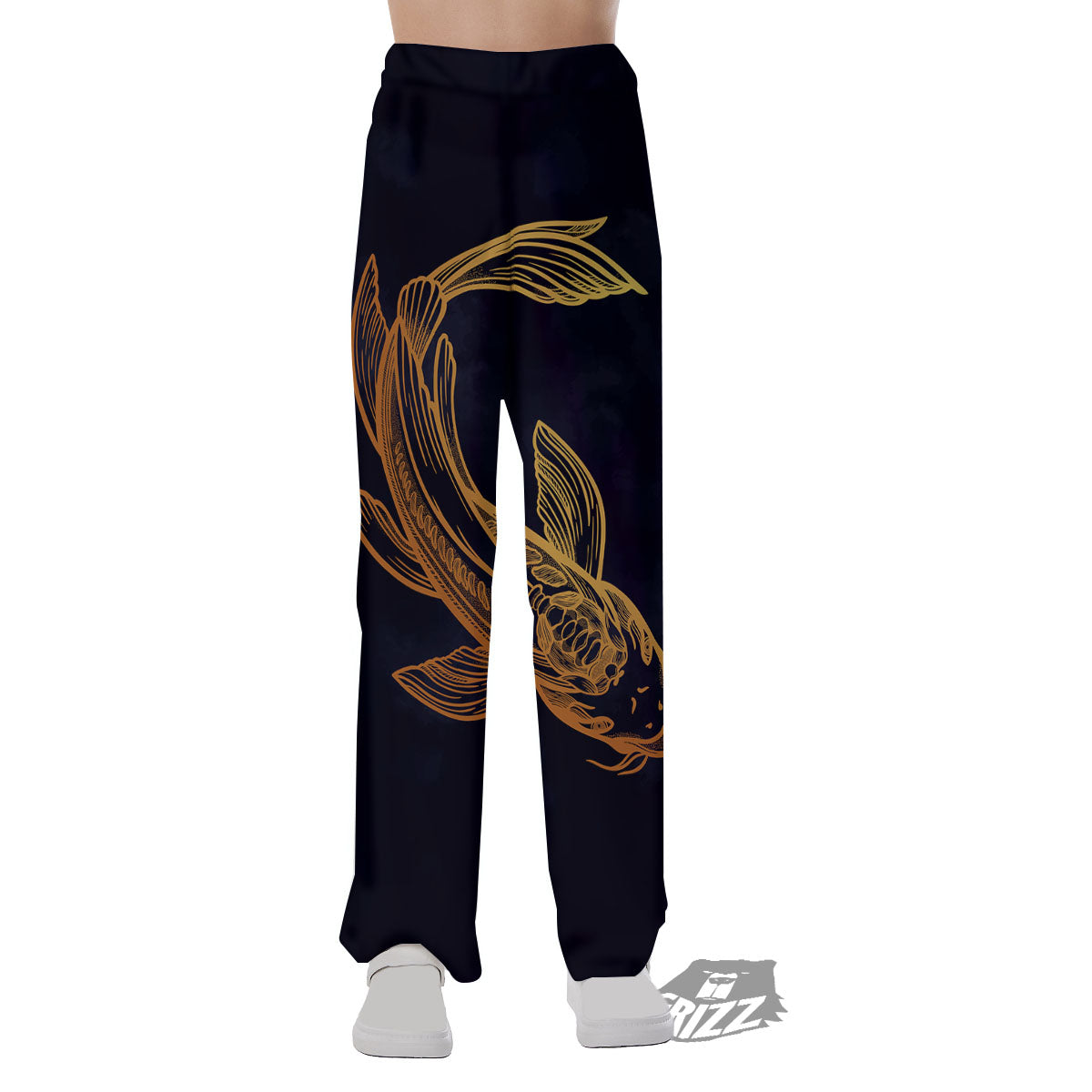 Koi Carp Golden Spiritual Print Pajama Pants-grizzshop