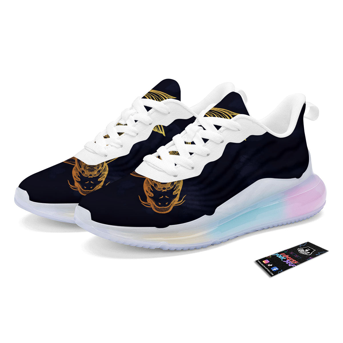 Koi Carp Golden Spiritual Print Running Sneakers-grizzshop