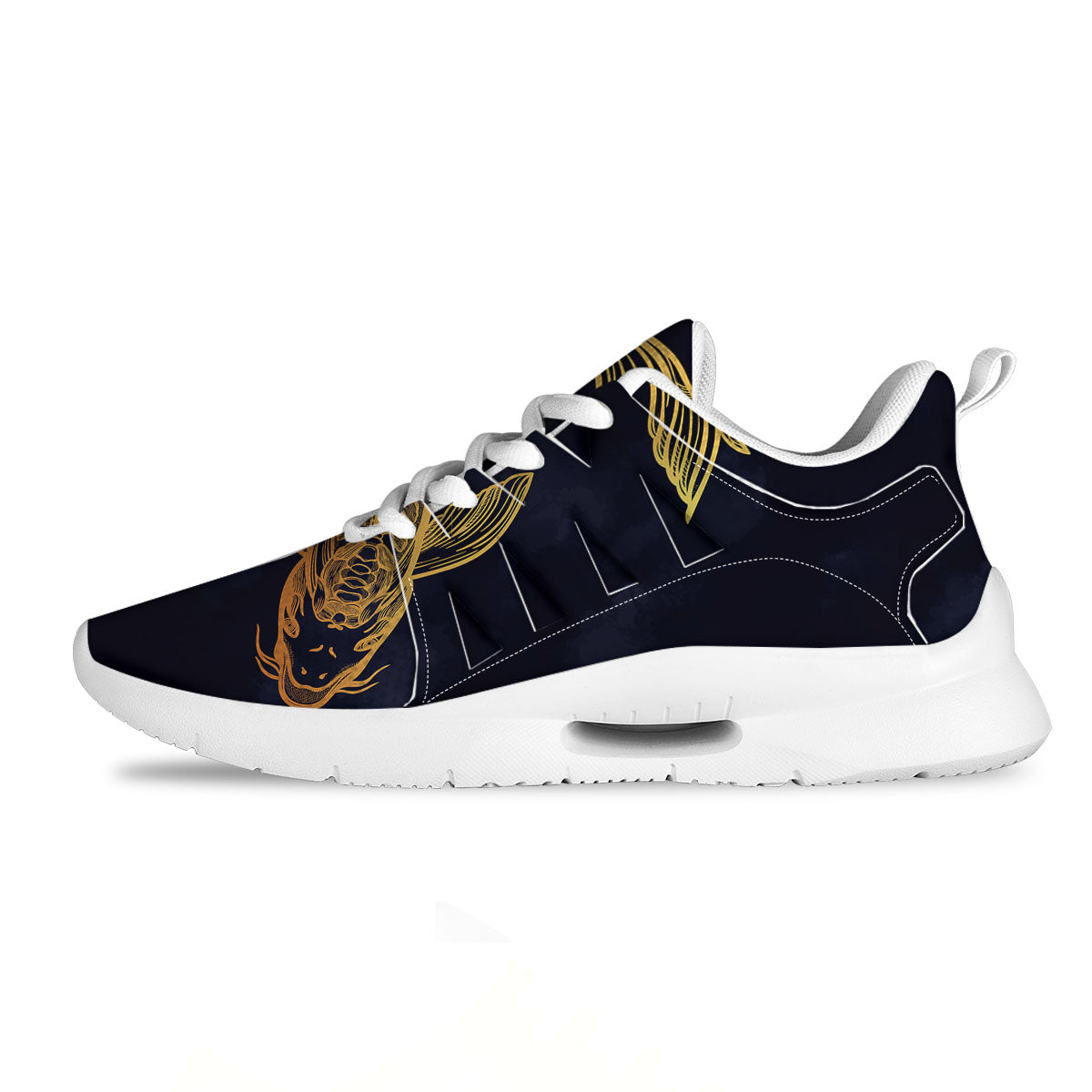 Koi Carp Golden Spiritual Print Tennis Shoes-grizzshop