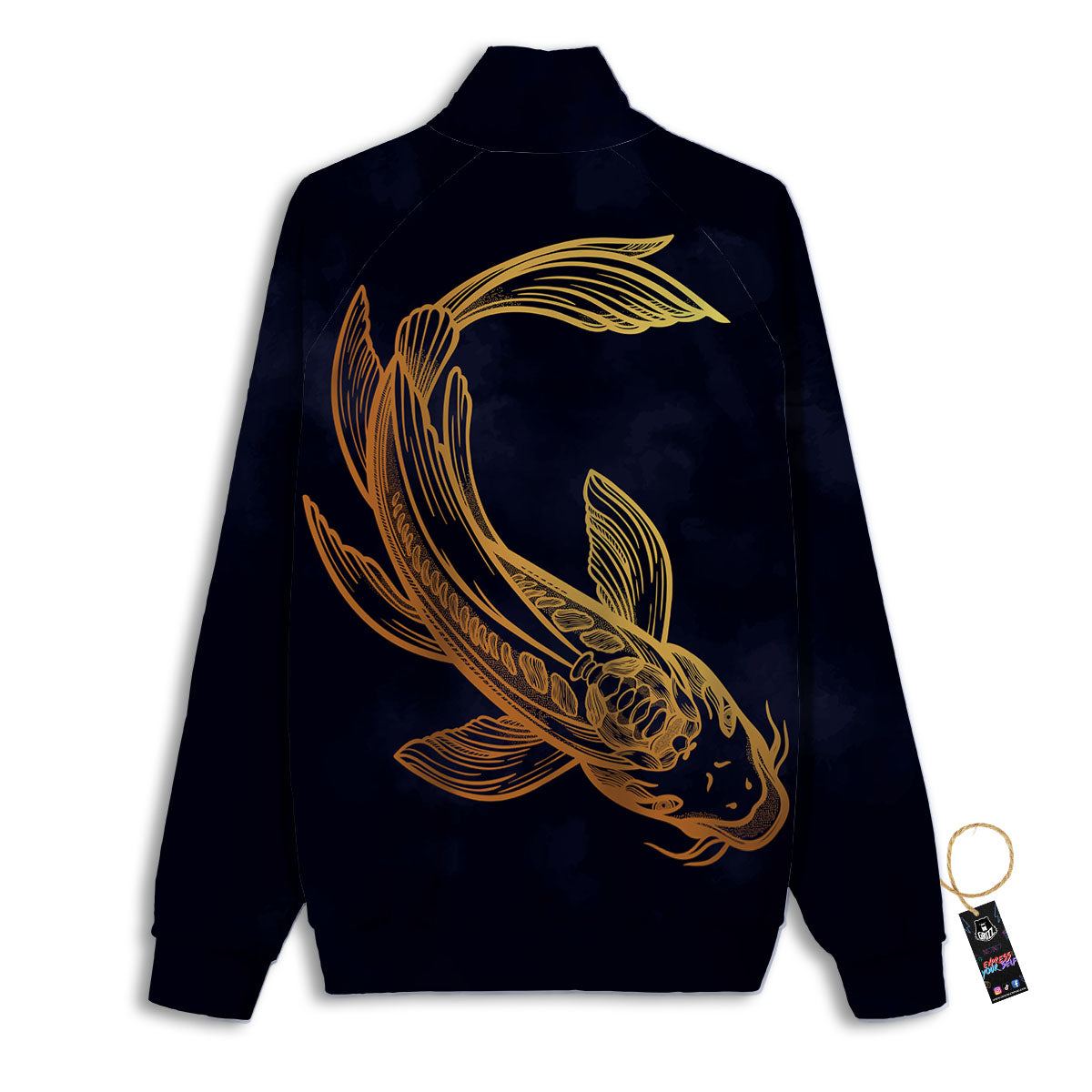 Koi Carp Golden Spiritual Print Track Jacket-grizzshop