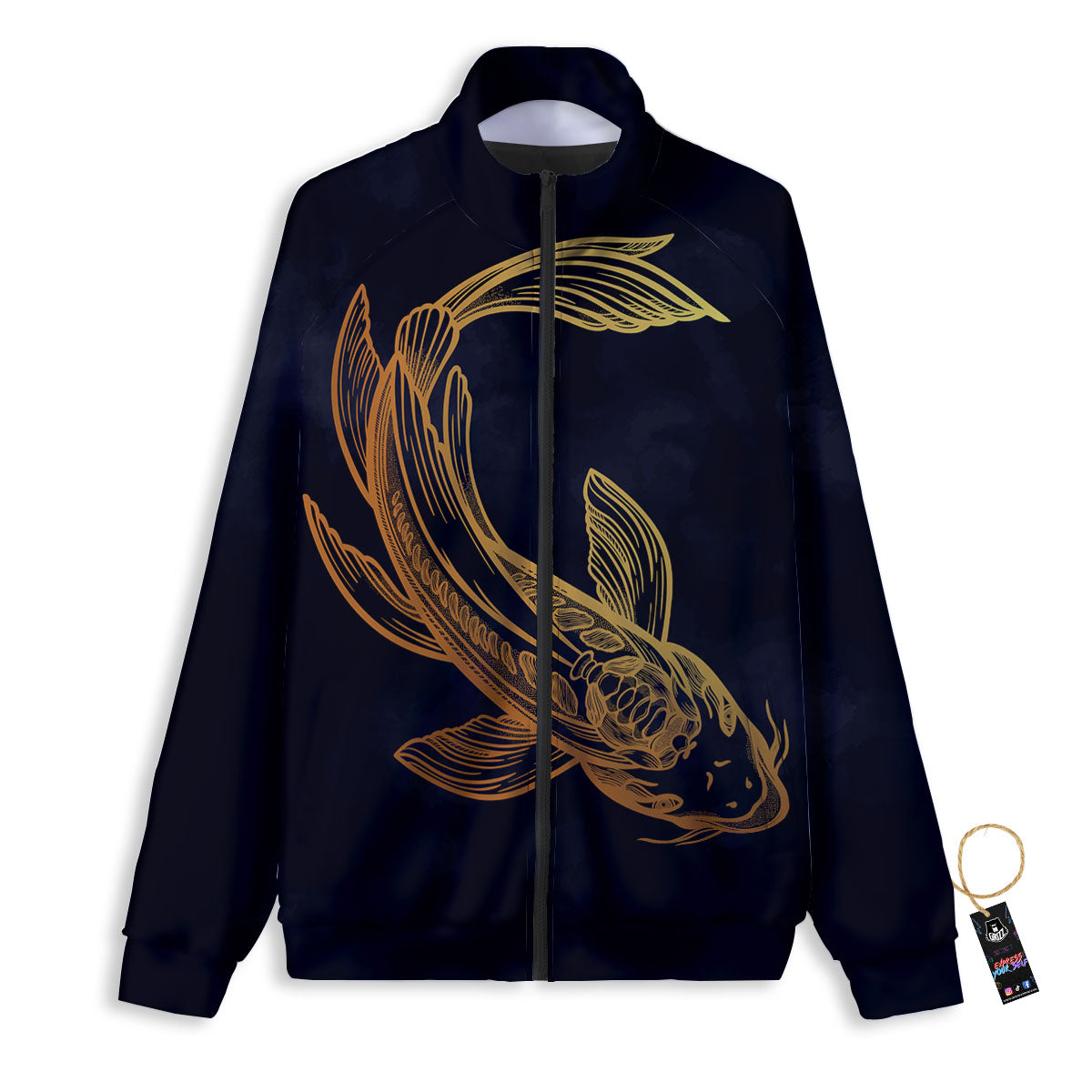 Koi Carp Golden Spiritual Print Track Jacket-grizzshop