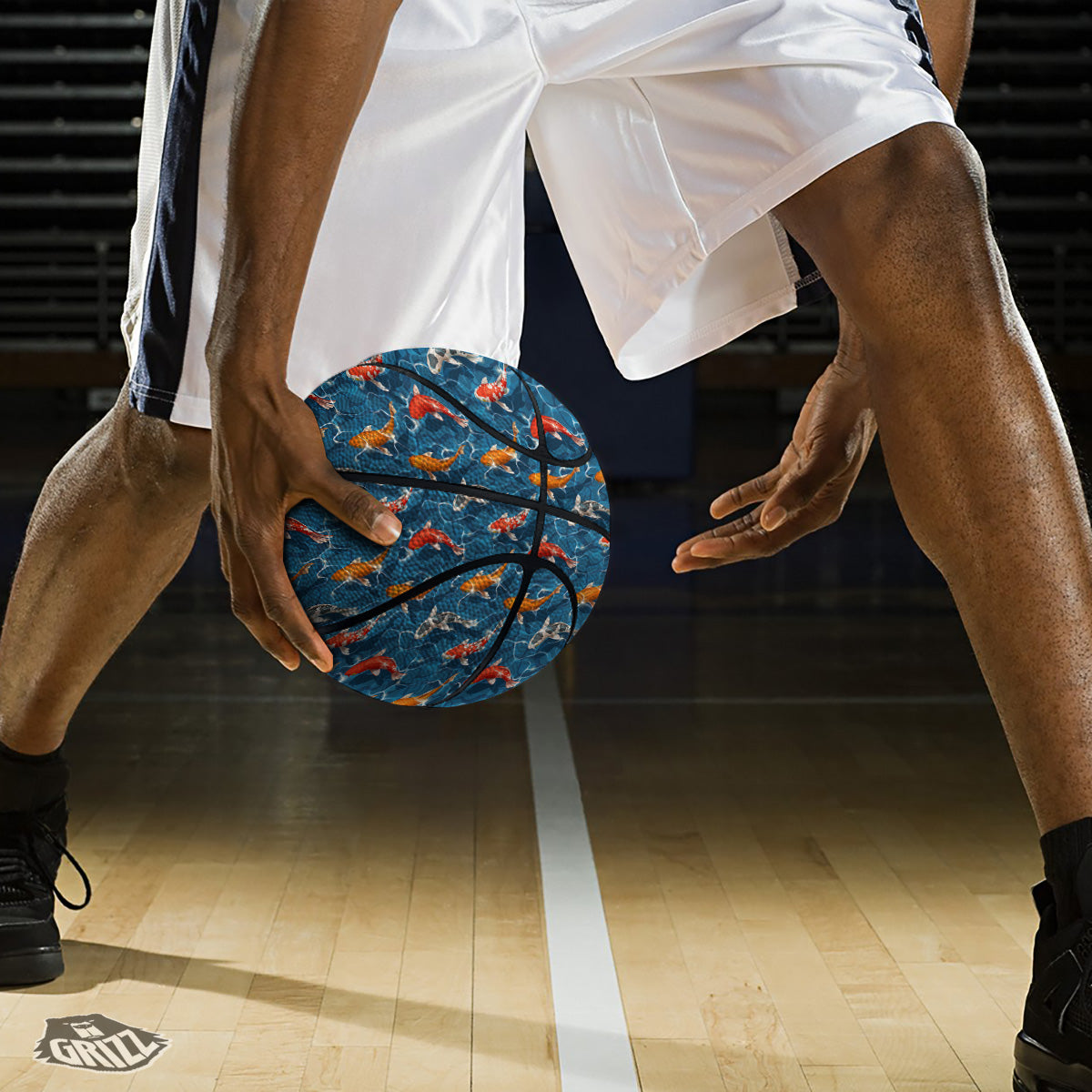 Koi Carps Print Pattern Basketball-grizzshop