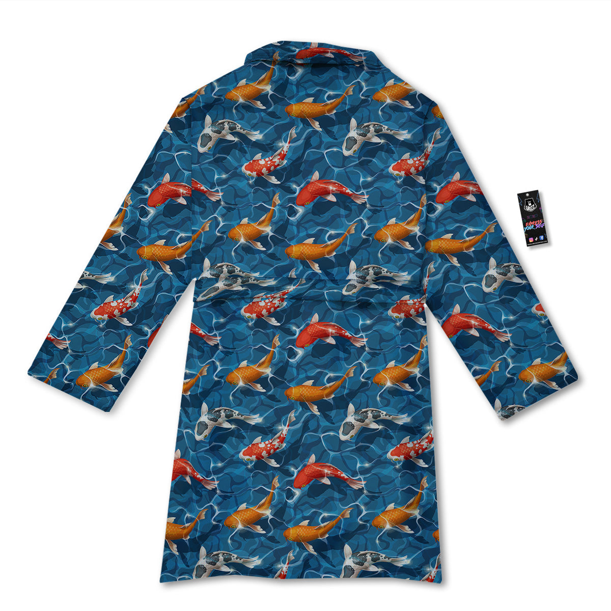 Koi Carps Print Pattern Bathrobe-grizzshop