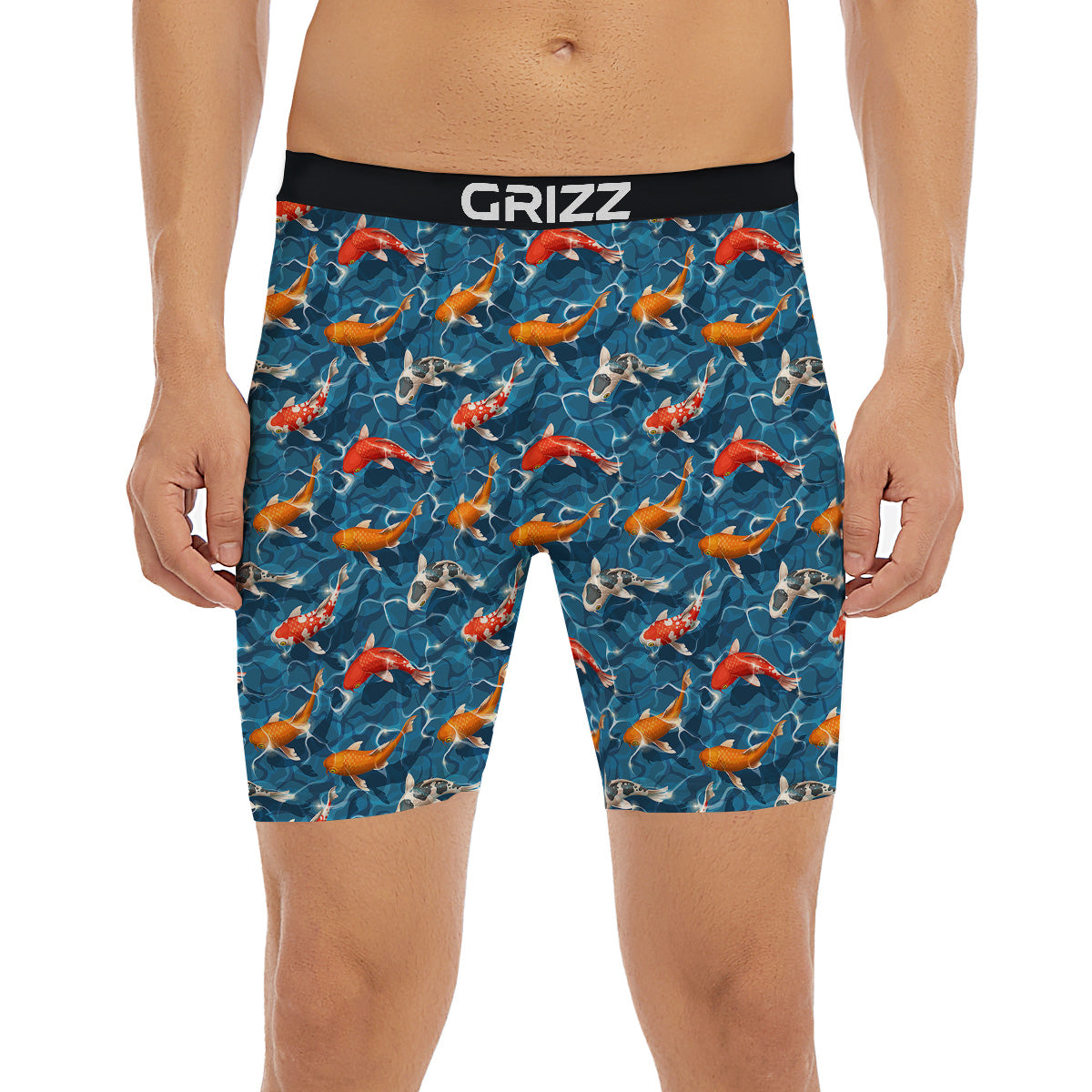 Koi Carps Print Pattern Boxer Briefs-grizzshop