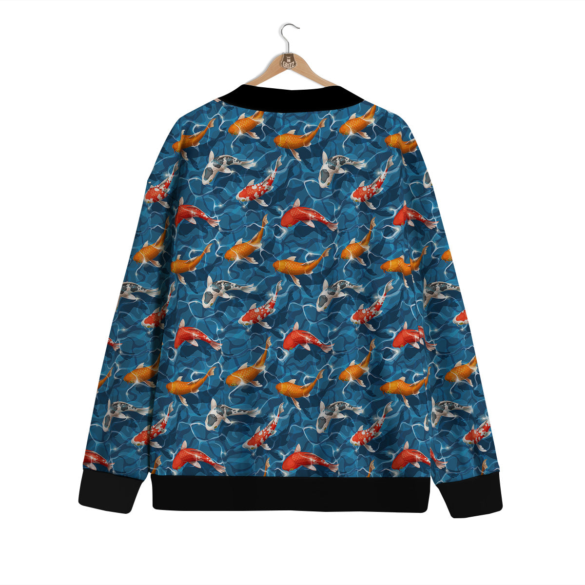 Koi Carps Print Pattern Cardigan-grizzshop
