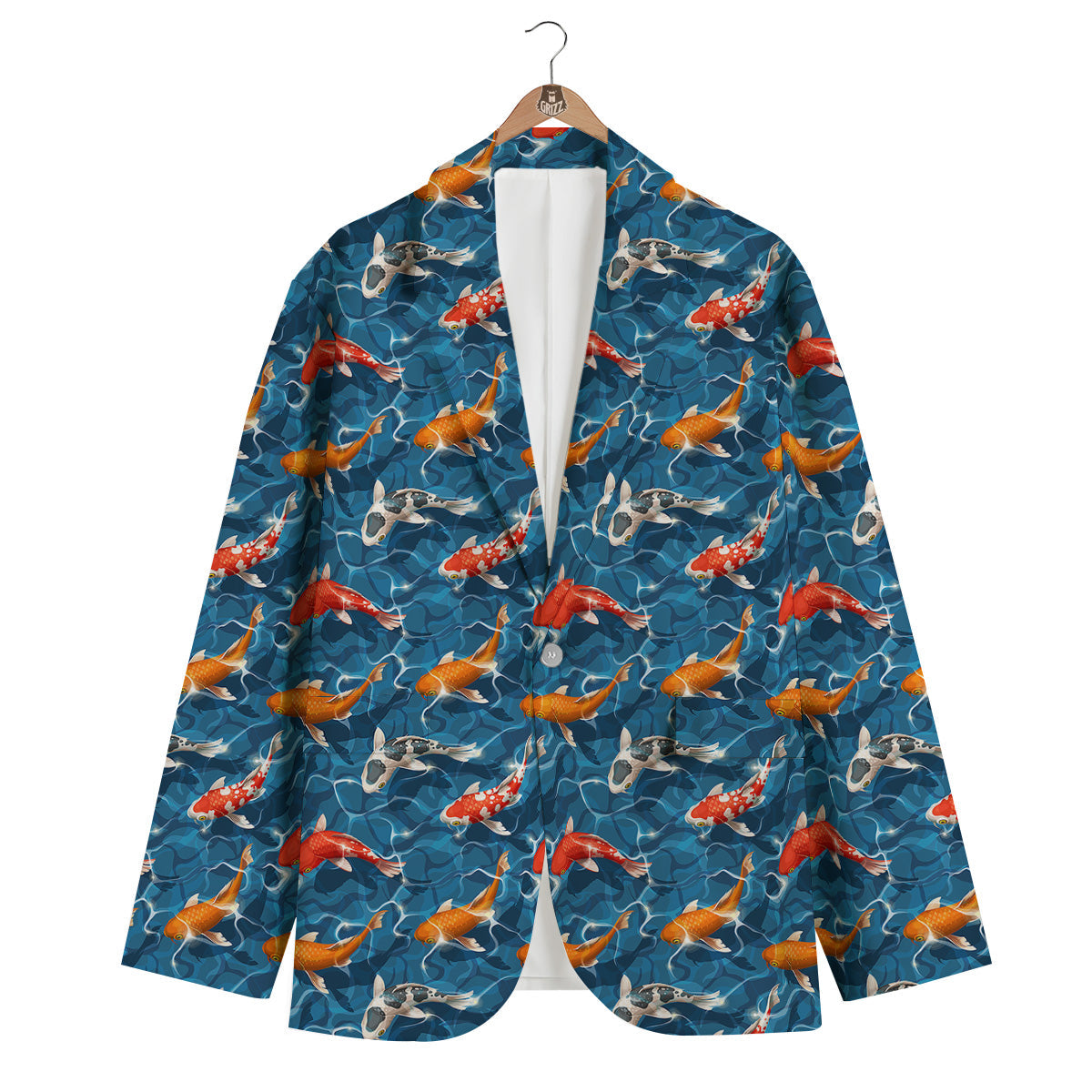 Koi Carps Print Pattern Men's Blazer-grizzshop