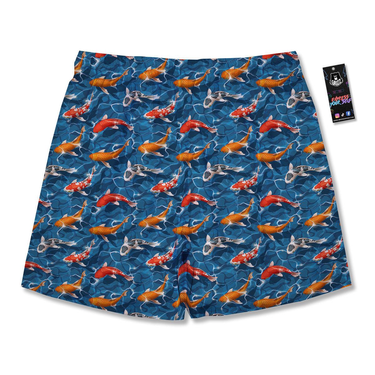 Koi Carps Print Pattern Men's Running Shorts-grizzshop