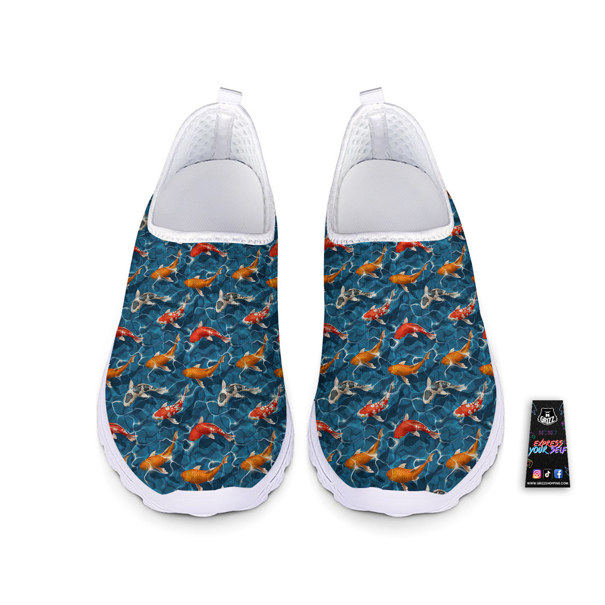 Koi Carps Print Pattern Nurse Shoes-grizzshop